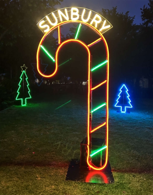 Christmas lights on Sunbury village green.