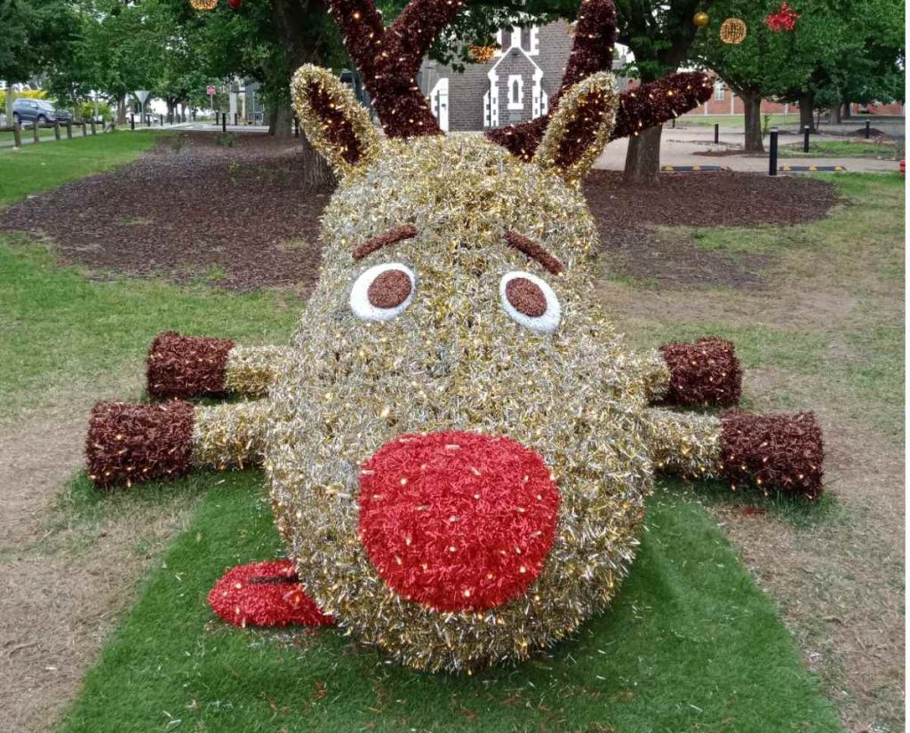 The popular Christmas reindeer on Sunbury's Village Green as seen in previous years... Photo / Sharon Wallace-Storm.