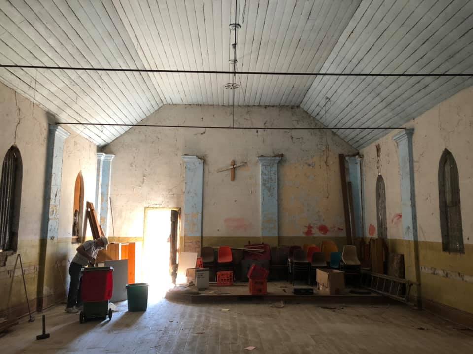 Inside the abandoned Uniting Church, Barkly St, Sunbury, in 2019. Photo / Mark Belcher (published with permission).
