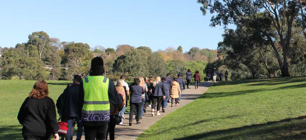 Staff from Great Western Water's Sunbury walking for National Reconciliation Week. Monday 27 May 2024. Photo supplied.