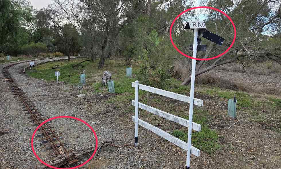Bulla Hill Miniature railway damage caused by vandals.