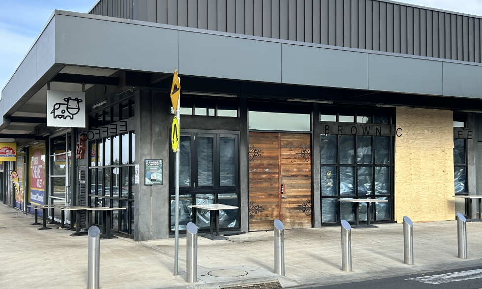 The Brown Cow Cafe, closed due a suspected arson attack. Photo / Sunbury Life.