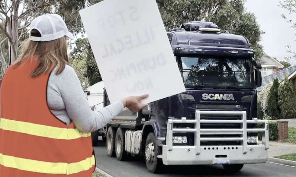 Protesters at Canterbury Hills Estate.